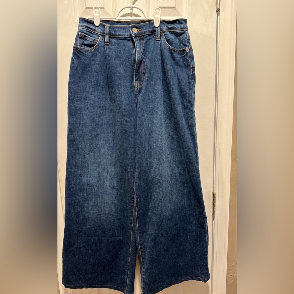 Banana Republic Factory pleated wide leg jeans.